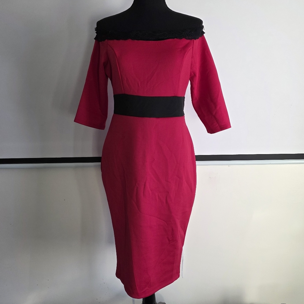 Elegant Off-Shoulder Red Dress